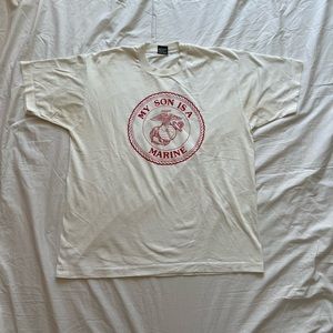 Vintage My Son is a Marine tee on a screen stars tag Mens XL